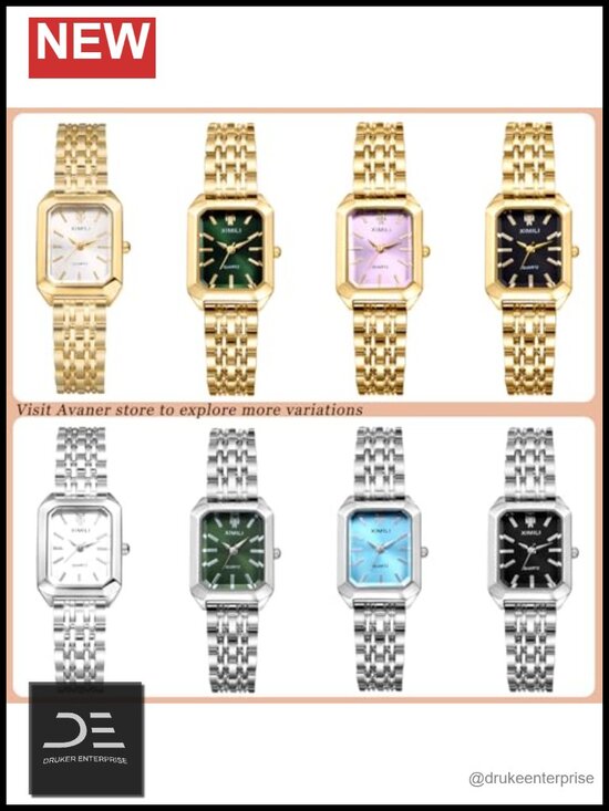 Gold Square Stainless Steel Watch Analog Quartz Elegant Bracelet Wrist Watch main image 4
